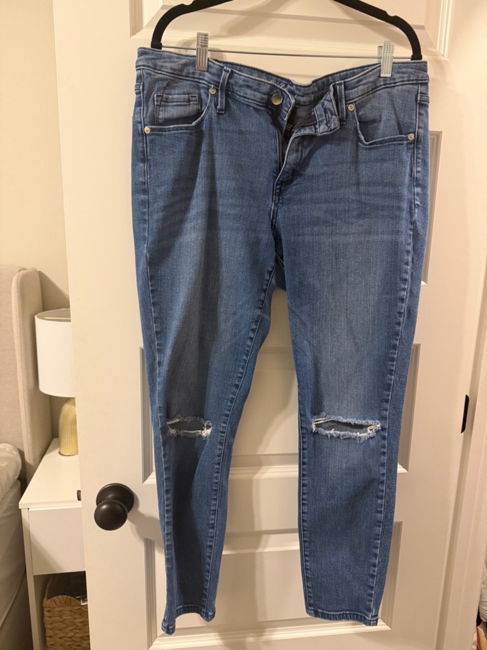 Mossimo Supply Co. Light Blue Ripped Knee Skinny Jeans